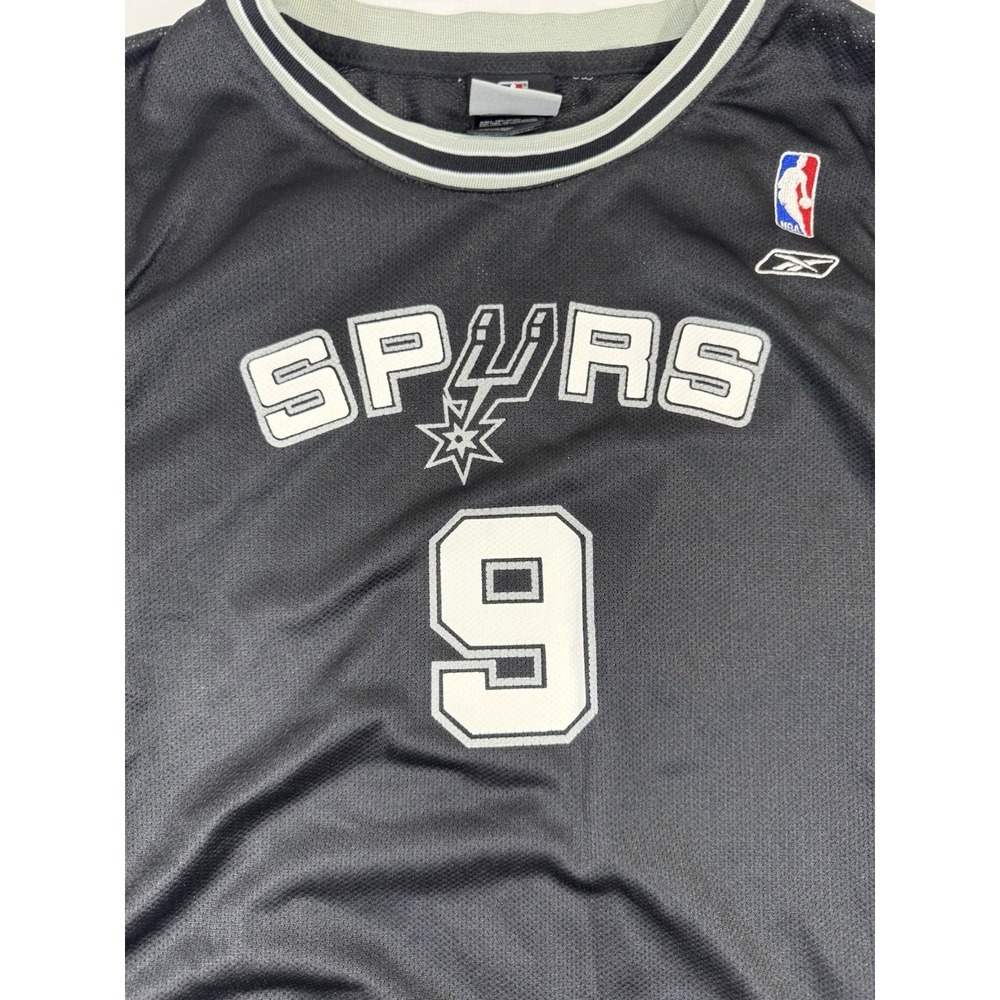 San Antonio Spurs Tony Parker Jersey Youth X Large 18-20‎ Black Reebok #9 NBA